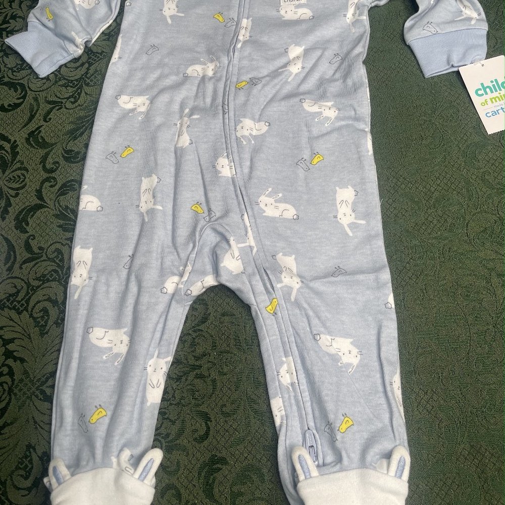 NWT NB 6-9 0 3-6 Easter bib hat sleeper carters layette baby shower present gift - Picture 7 of 10